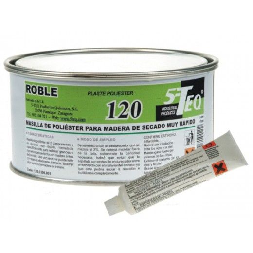 PLASTE POLIESTER PARA MADERA 120 ROBLE